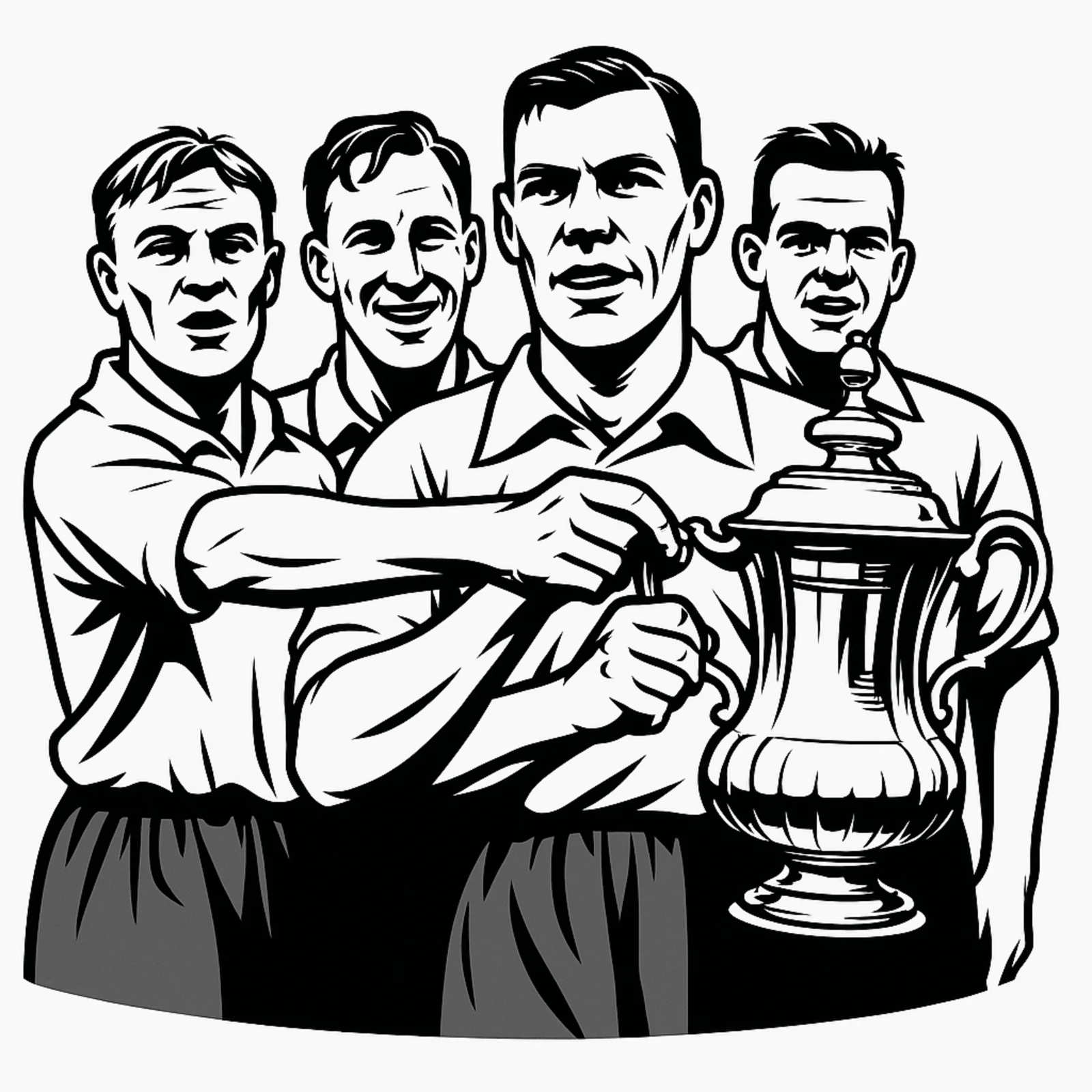 Historic Preston North End cup-winning illustration used as a heritage-led supporter visual.