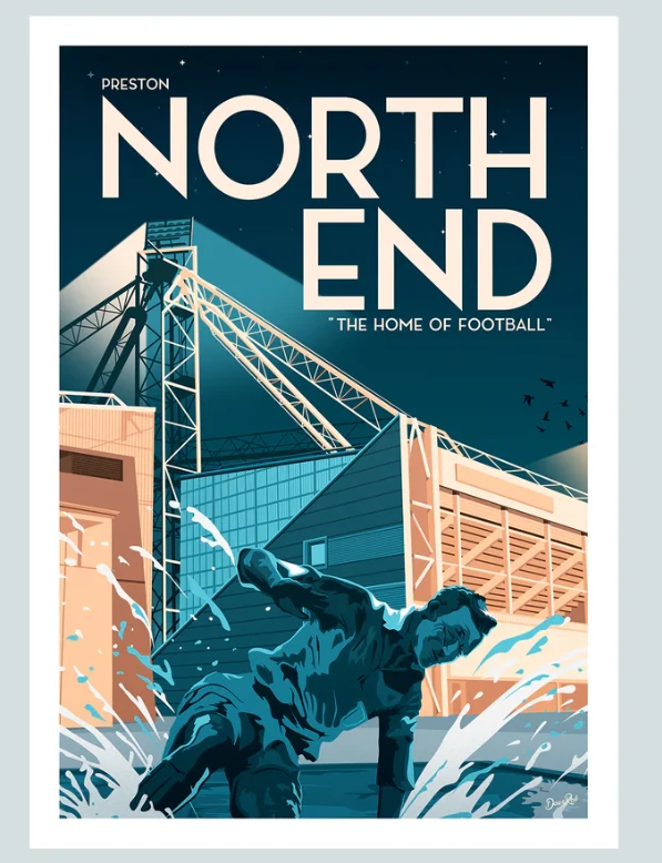Dave Robinson artwork inspired by Preston North End and Deepdale.