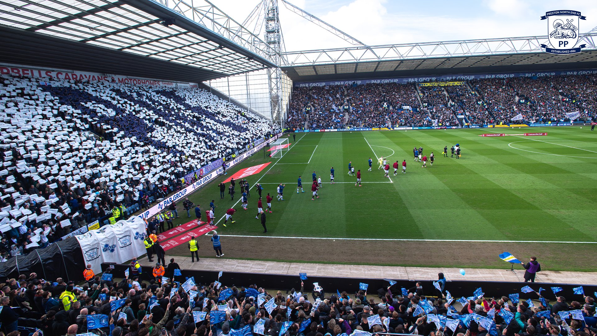 Deepdale display in place ahead of kick-off.